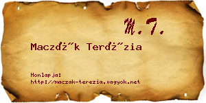 Maczák Terézia névjegykártya